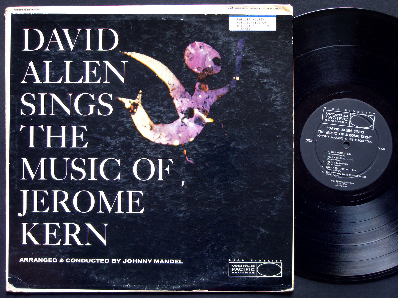 DAVID ALLEN Sings Jerome Kern LP WORLD PACIFIC WP-1295 US 1958 DG MONO