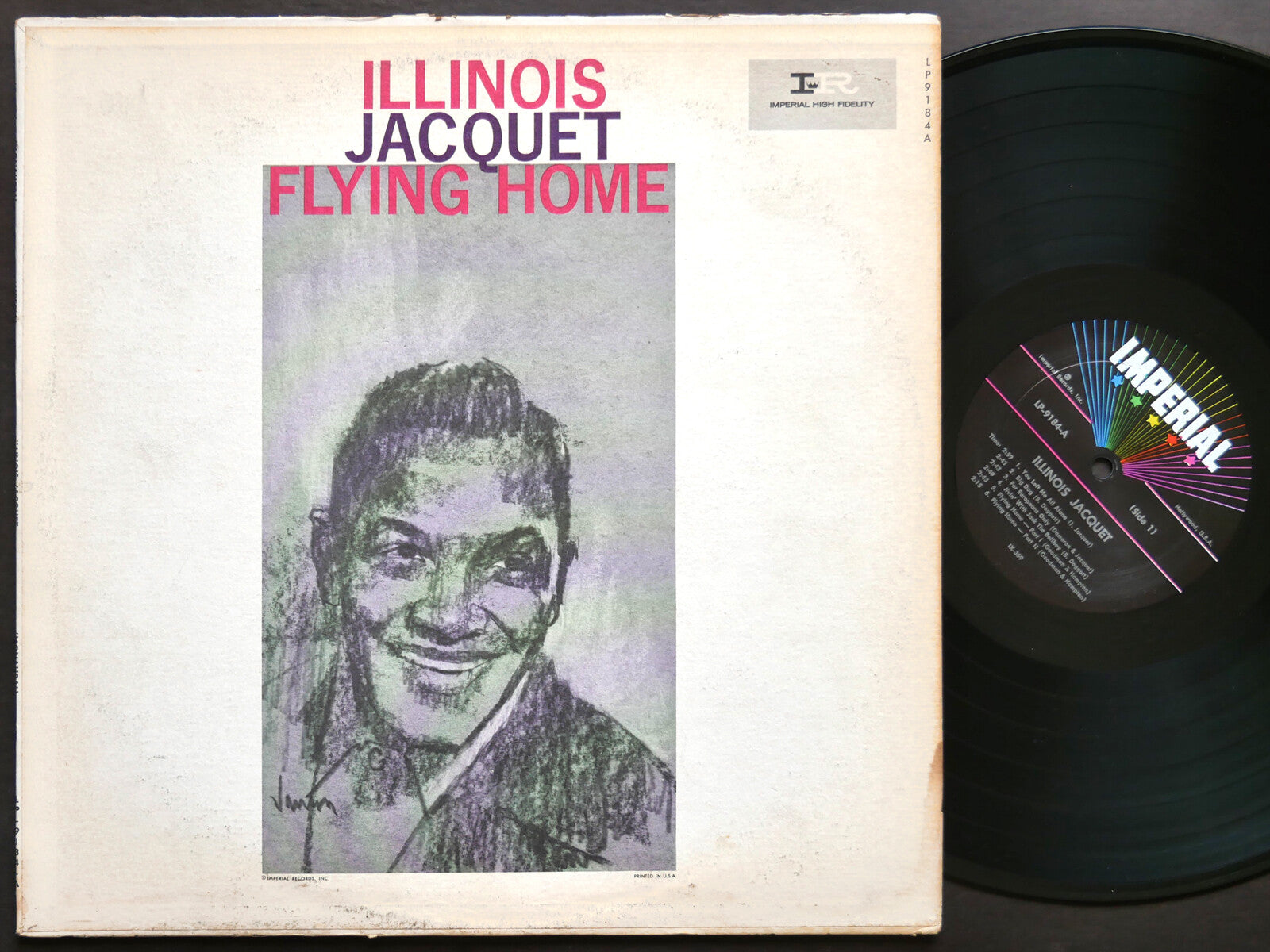 ILLINOIS JACQUET Flying Home LP IMPERIAL LP-9184-A JAZZ MONO