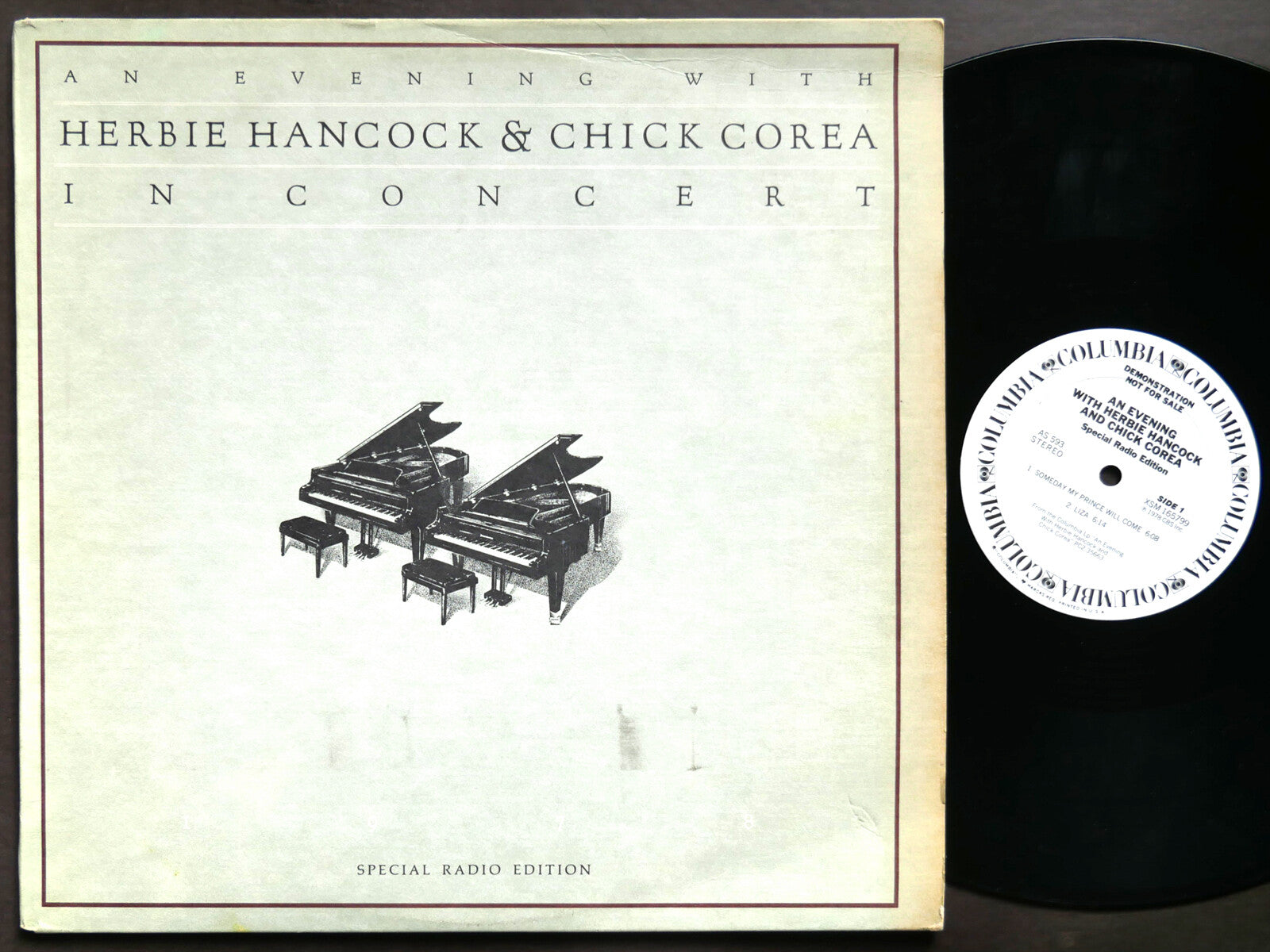 HERBIE HANCOCK & CHICK COREA An Evening With LP COLUMBIA AS 593 US 1978 PROMO
