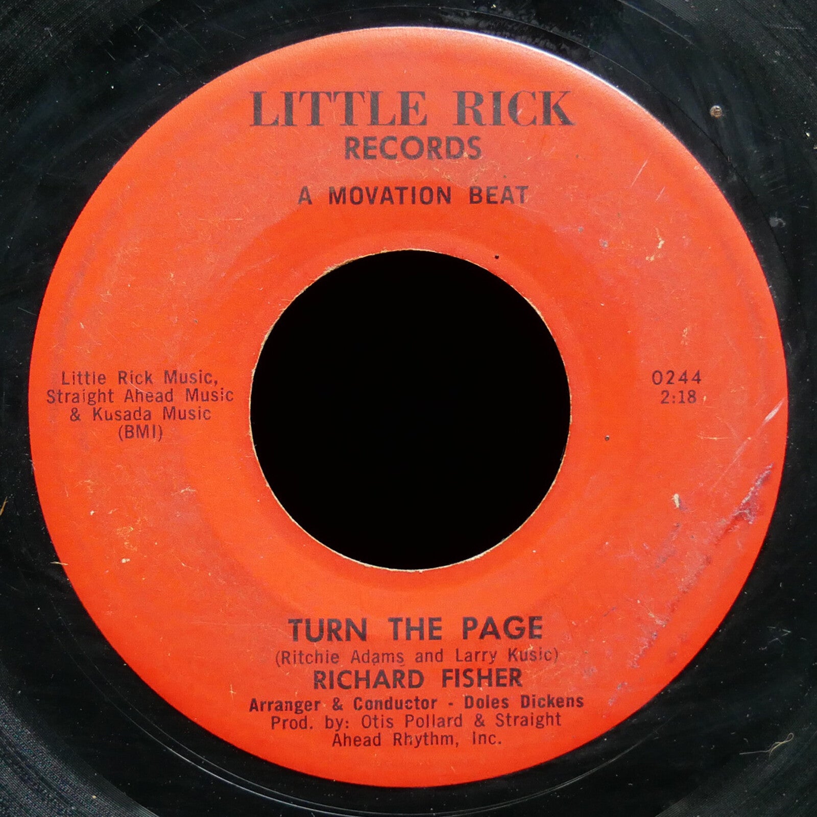 RICHARD FISHER Turn The Page / Since I Met You, Baby 45 LITTLE RICK 0244 US 1983