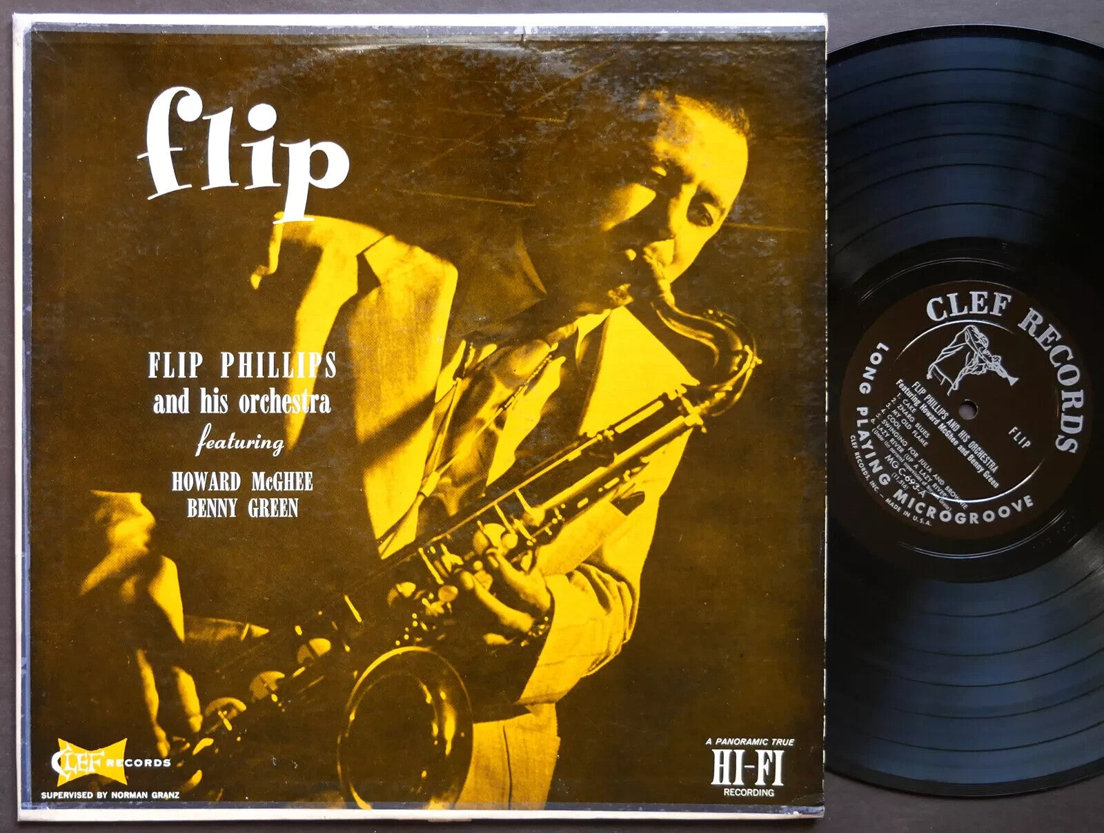FLIP PHILLIPS HOWARD MCGHEE BENNY GREEN Flip LP CLEF MGC-693 US 1956 DG MONO