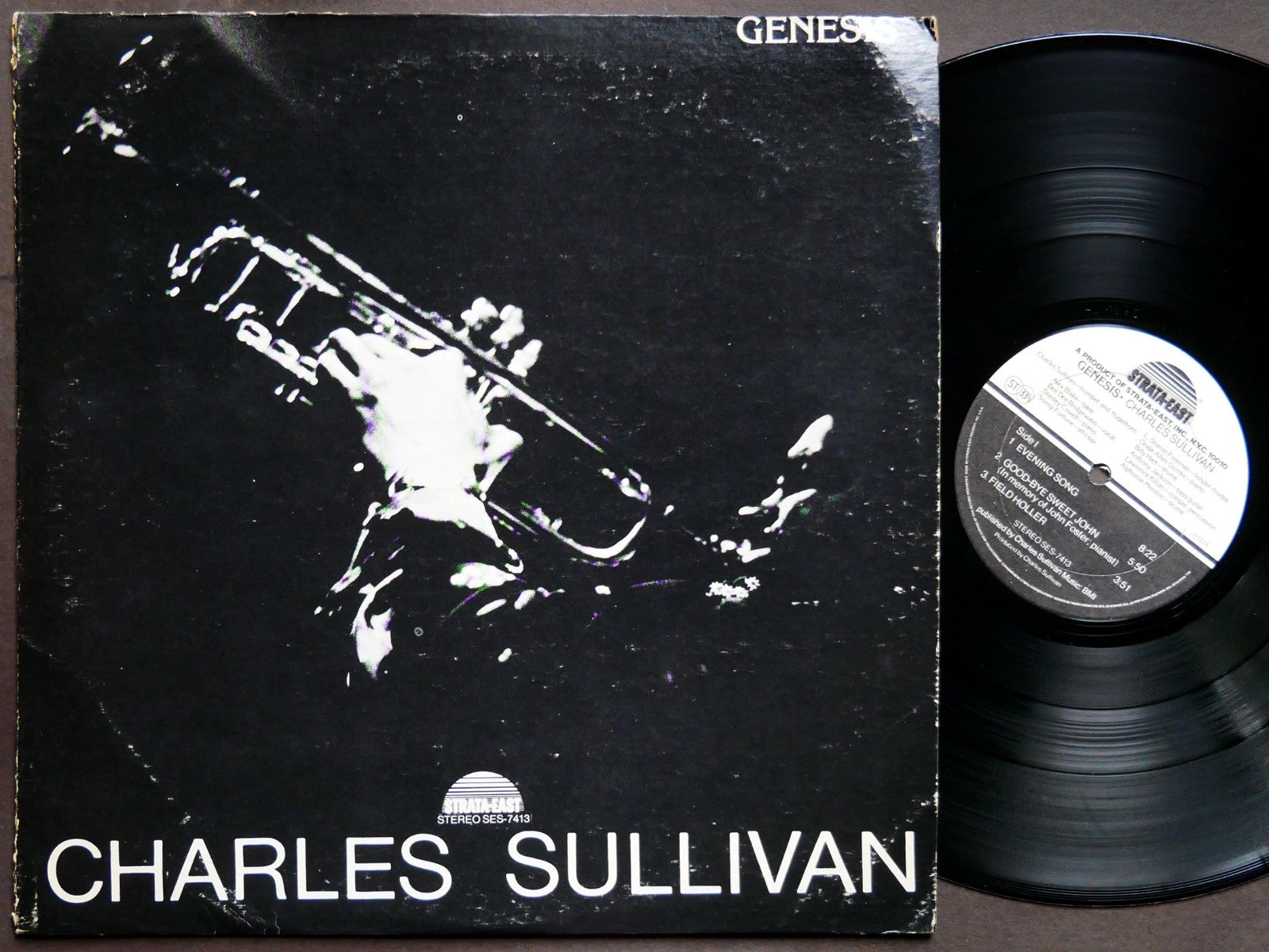 SIGNED by CHARLES SULLIVAN Genesis LP STRATA-EAST SES-7413 US '74 Stanley Cowell