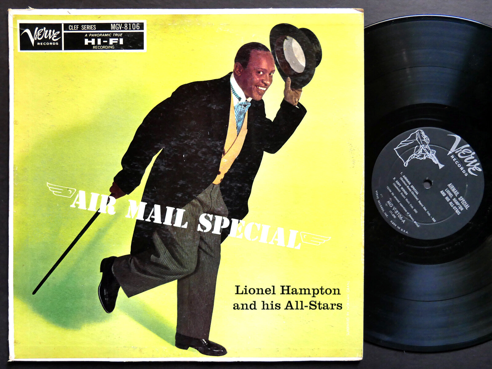 LIONEL HAMPTON Air Mail Special LP VERVE RECORDS MGV-8106 DG MONO Oscar Peterson
