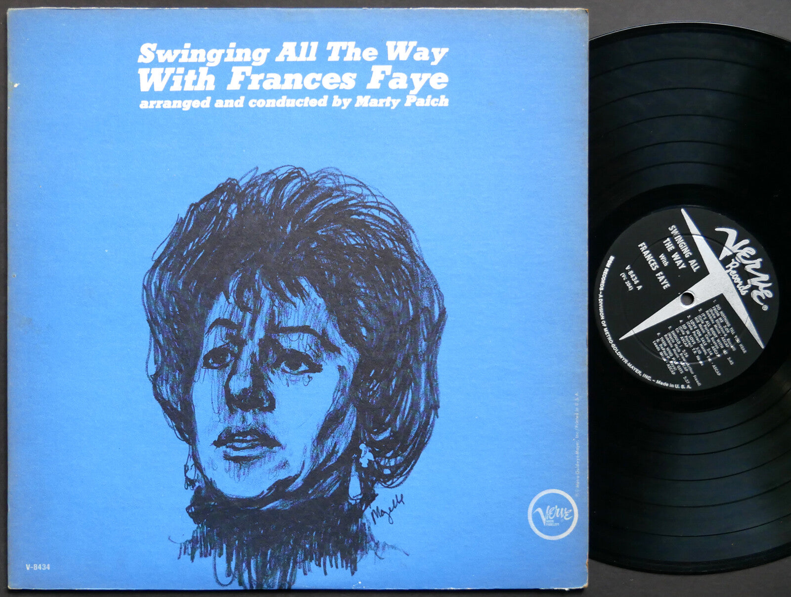 FRANCES FAYE Swinging All The Way With LP VERVE V-8434 US 1962 MONO Marty Paich