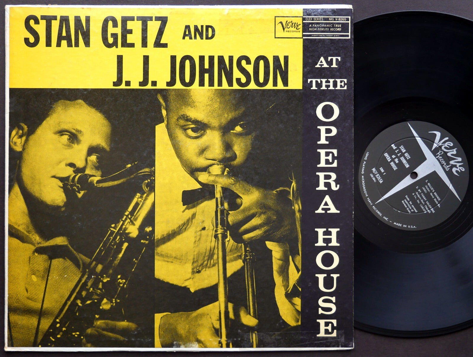 TAN GETZ J.J. JOHNSON At The Opera House LP VERVE RECORDS MG V-8265 DG MONO
