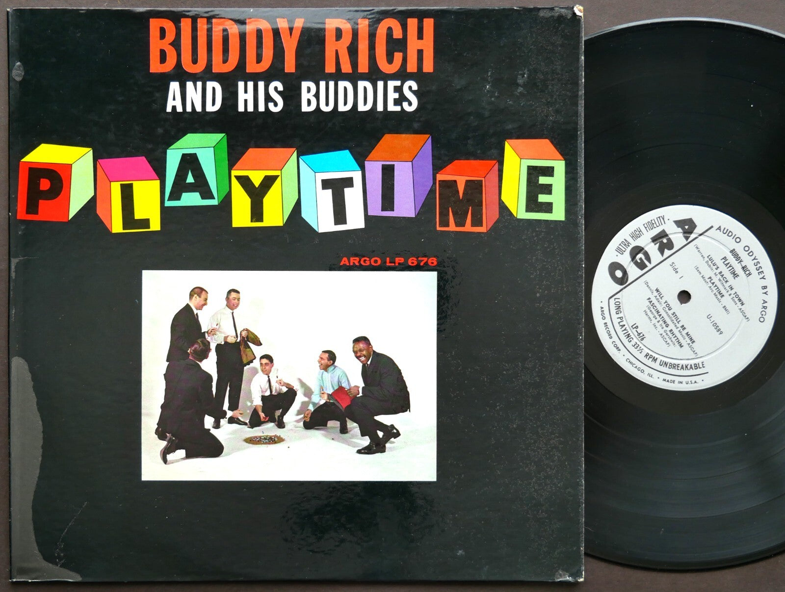 BUDDY RICH And His Buddies Playtime LP ARGO LP 676 US 1961 DG MONO Richard Evans