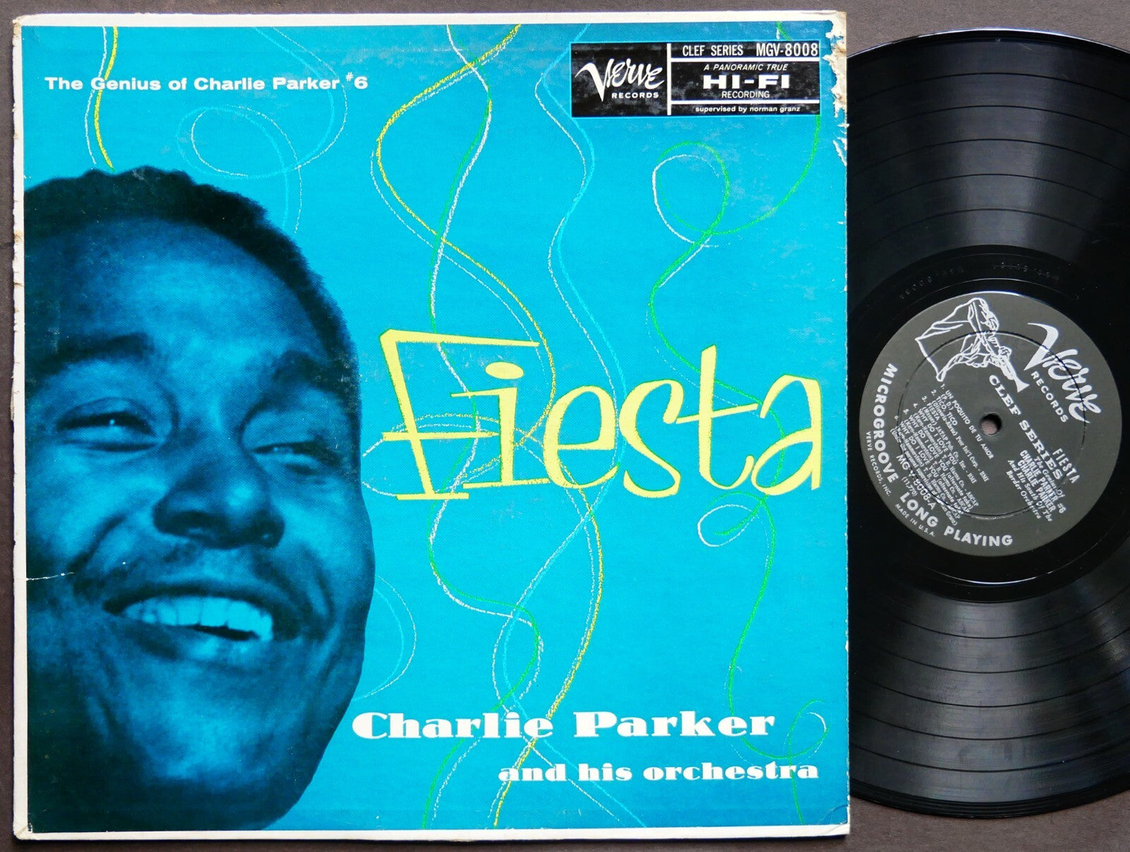 CHARLIE PARKER Fiesta LP VERVE MGV-8008 US '57 DG MONO JAZZ Max Roach Roy Haynes