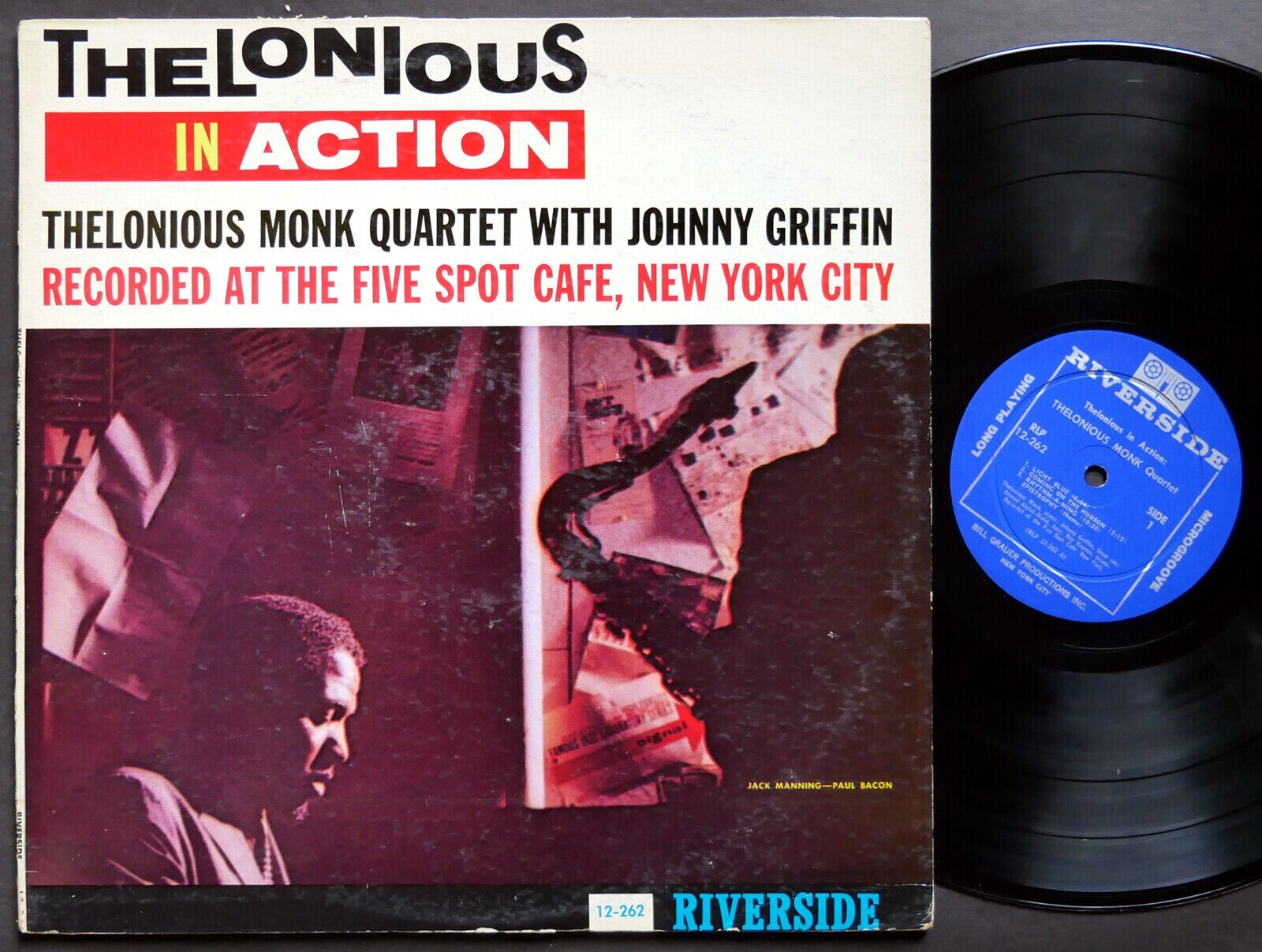 THELONIOUS MONK JOHNNY GRIFFIN In Action LP RIVERSIDE RLP12-262 JAZZ DG MONO