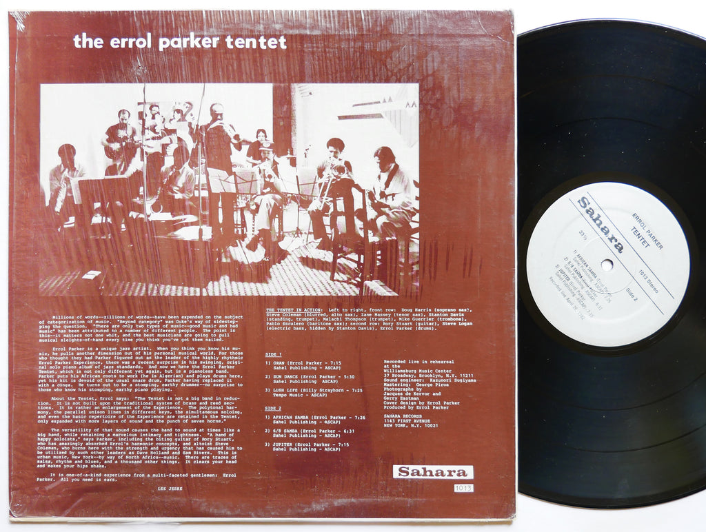THE ERROL PARKER TENTET LP SAHARA RECORDS 1013 US 1982 Doug Harris Steve Coleman