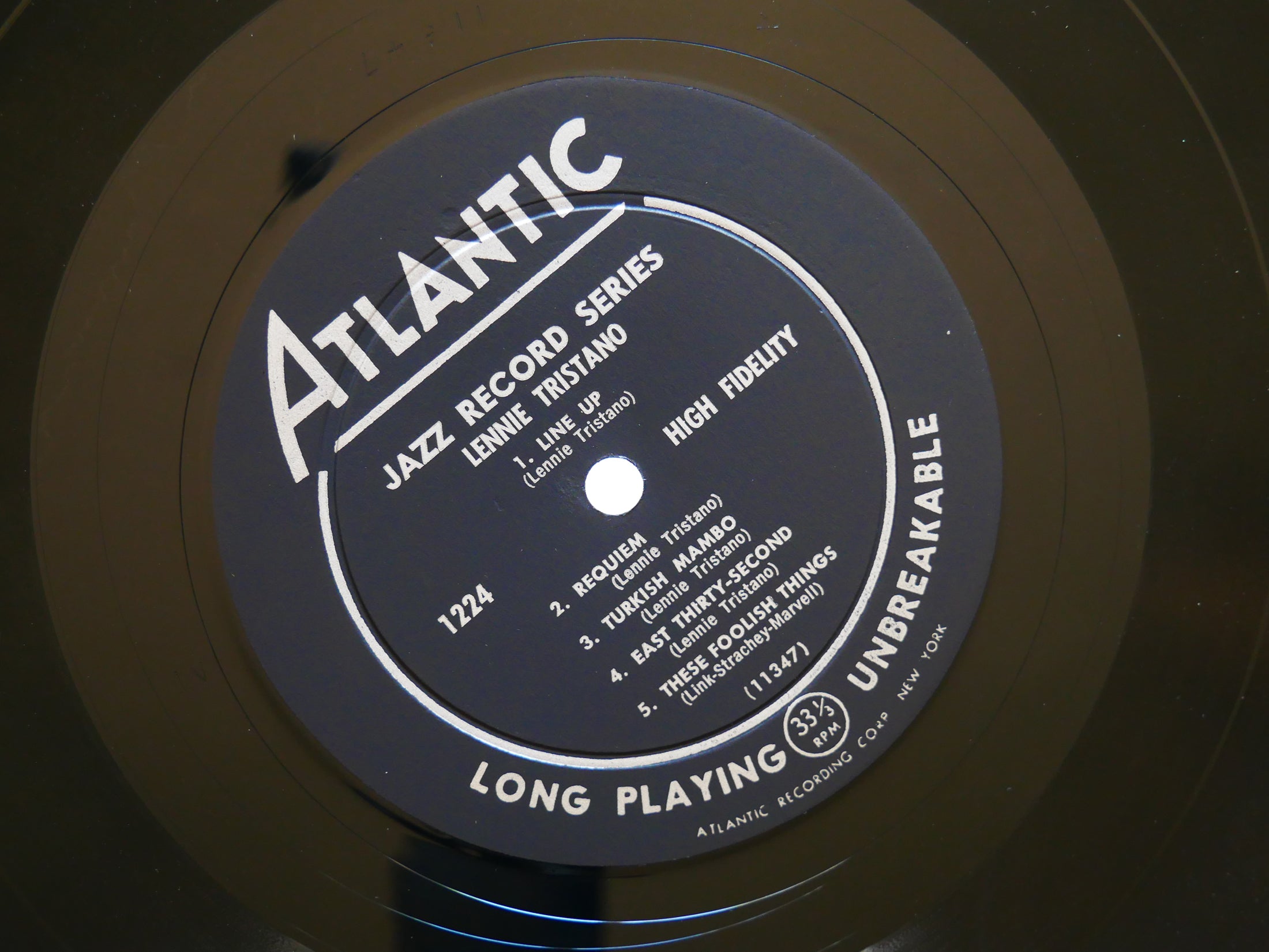 LENNIE TRISTANO Self Titled LP ATLANTIC 1224 US 1956 MONO Lee Konitz Art Taylor