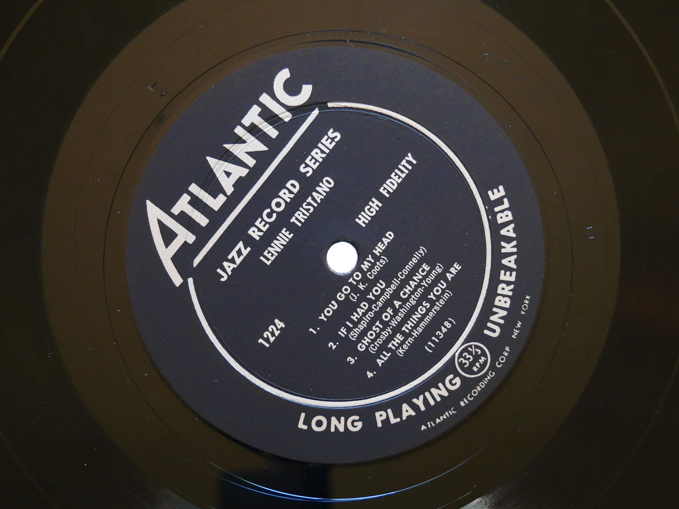 LENNIE TRISTANO Self Titled LP ATLANTIC 1224 US 1956 MONO Lee Konitz Art Taylor