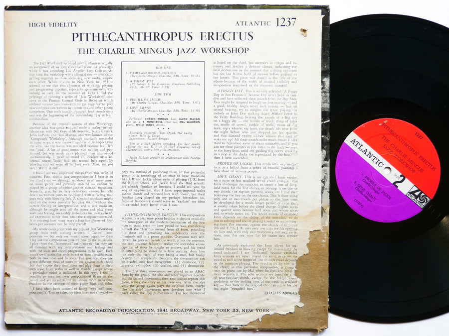 CHARLIE MINGUS Pithecanthropus Erectus LP ATLANTIC 1237 US 1963 MONO Mal Waldron