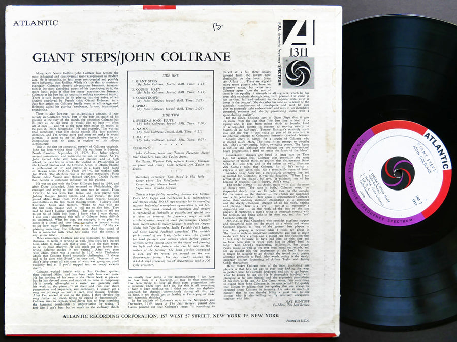 JOHN COLTRANE Giant Steps LP ATLANTIC 1311 US 1960 DG MONO Tommy Flanagan VG+