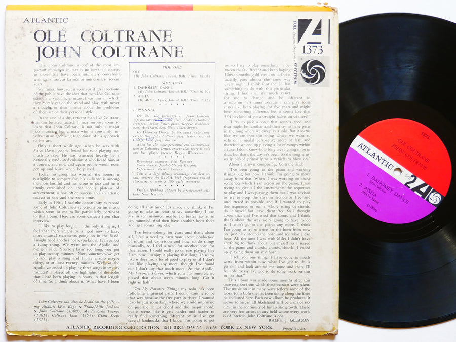 JOHN COLTRANE Ole LP ATLANTIC 1373 US 1961 MONO JAZZ McCoy Tyner Freddie Hubbard