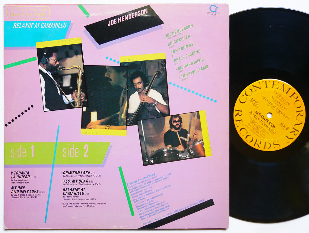 JOE HENDERSON Relaxin' At Camarillo LP CONTEMPORARY 14006 US 1981 Chick Corea