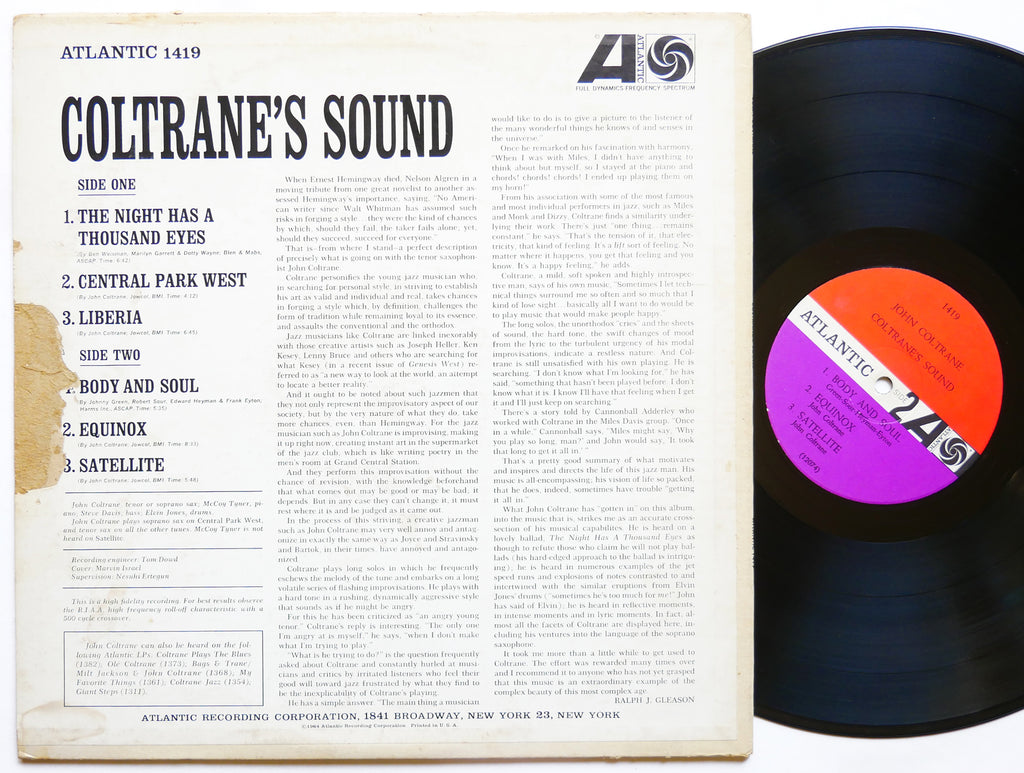 JOHN COLTRANE Coltrane's Sound LP ATLANTIC 1419 US 1964 Elvin Jones McCoy Tyner