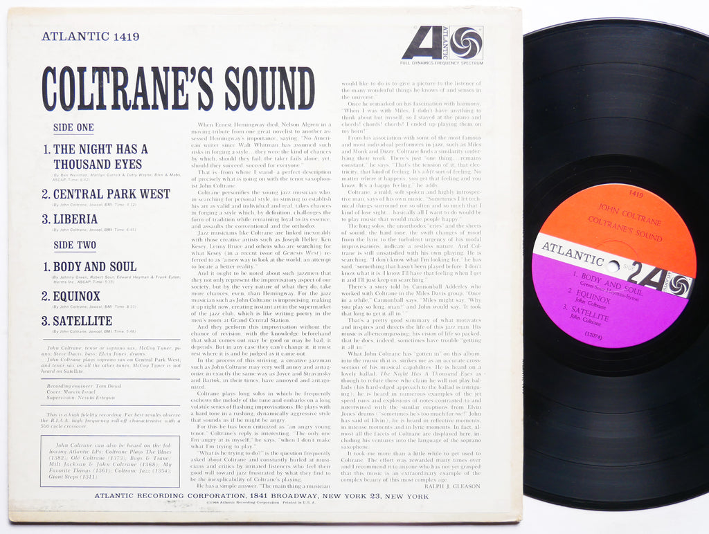 JOHN COLTRANE Coltrane's Sound LP ATLANTIC 1419 US 1964 Elvin Jones McCoy Tyner