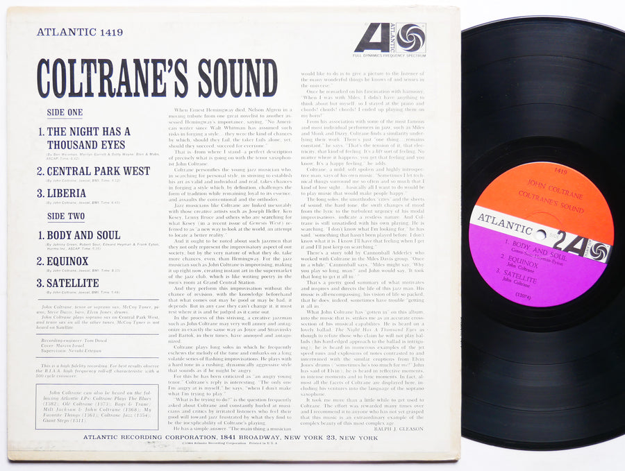 JOHN COLTRANE Coltrane's Sound LP ATLANTIC 1419 US 1964 Elvin Jones McCoy Tyner