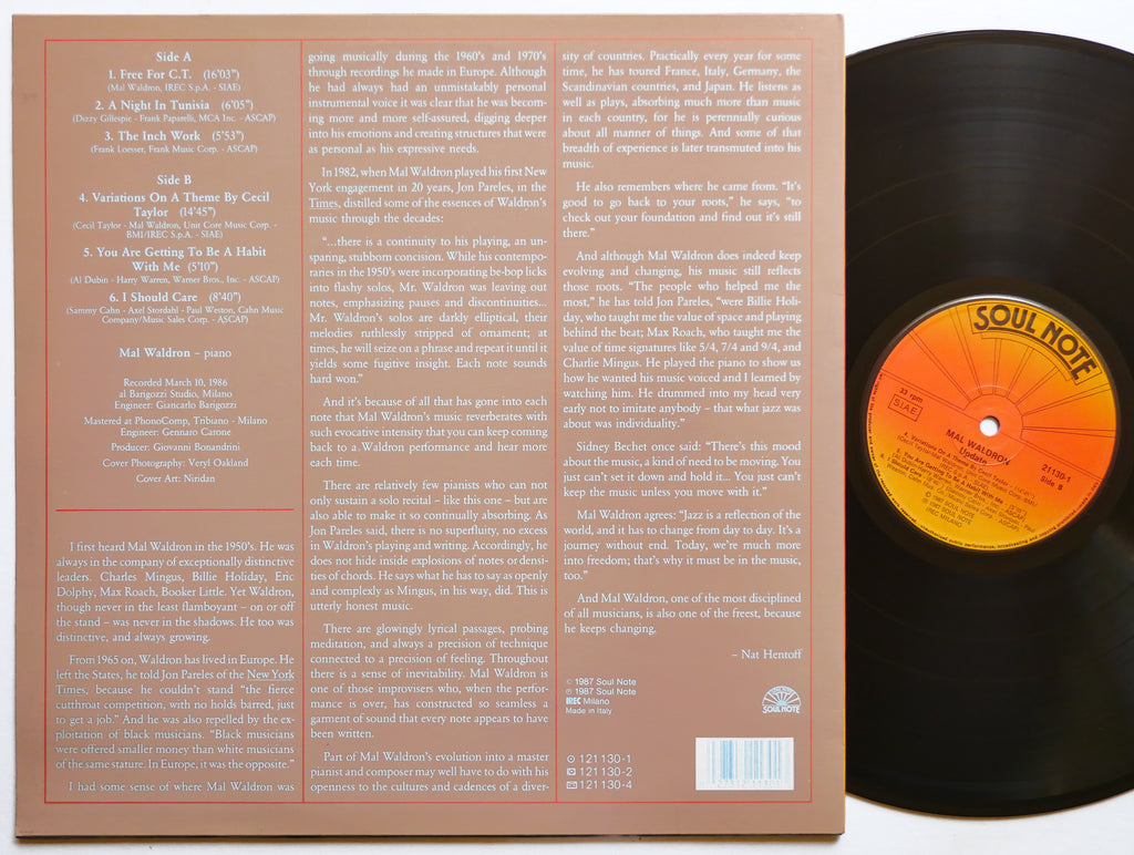 MAL WALDRON Update LP SOUL NOTE 121130-1 ITALY 1987 JAZZ VG+