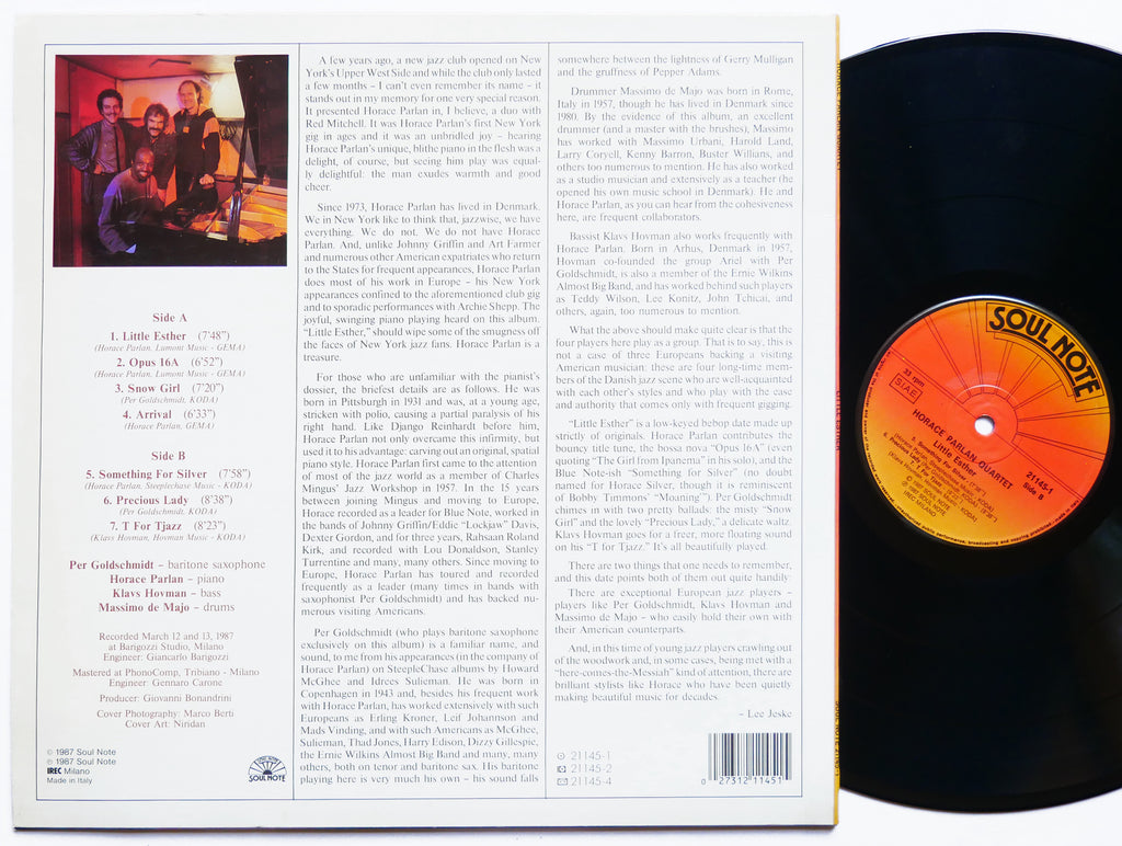 HORACE PARLAN Little Esther LP SOUL NOTE 21145-1 ITALY 1987 Per Goldschmidt