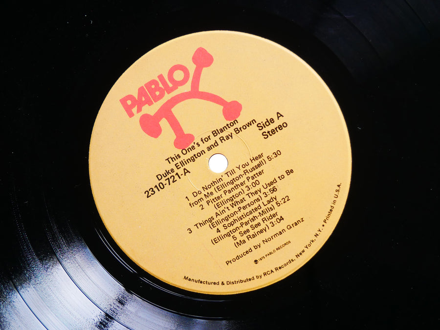 DUKE ELLINGTON RAY BROWN This One's For Blanton LP PABLO 2310 721 US 1975 CLEAN