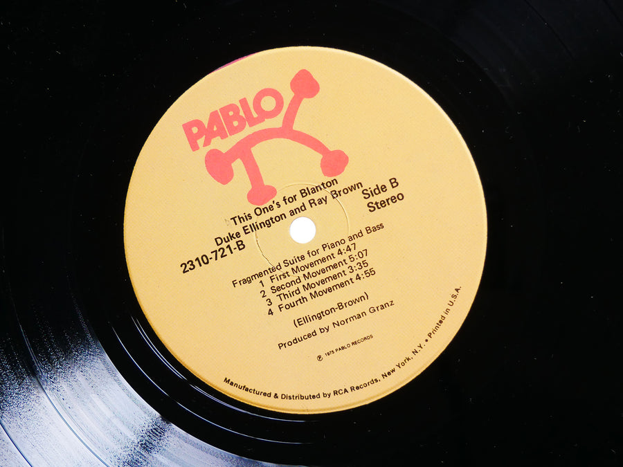 DUKE ELLINGTON RAY BROWN This One's For Blanton LP PABLO 2310 721 US 1975 CLEAN