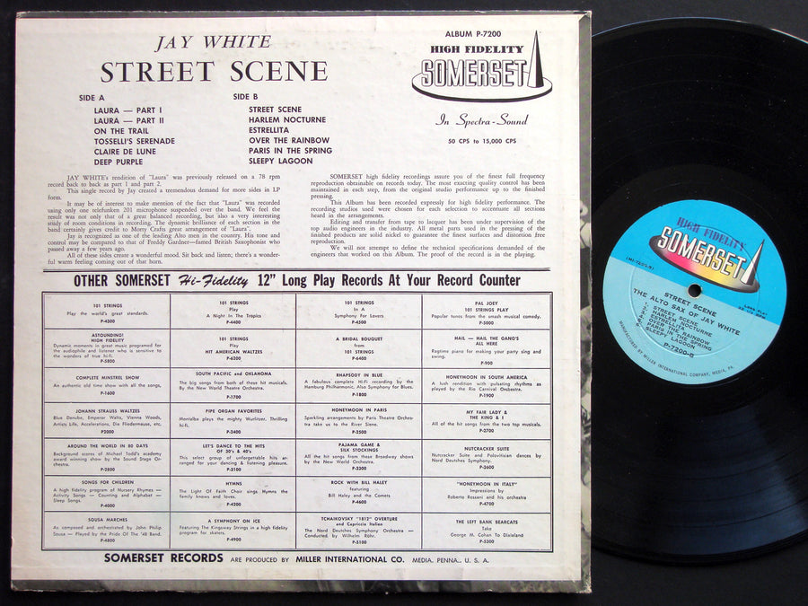 JAY WHITE Street Scene LP SOMERSET P-7200 US 1958 DG MONO Contemporary Cool Jazz