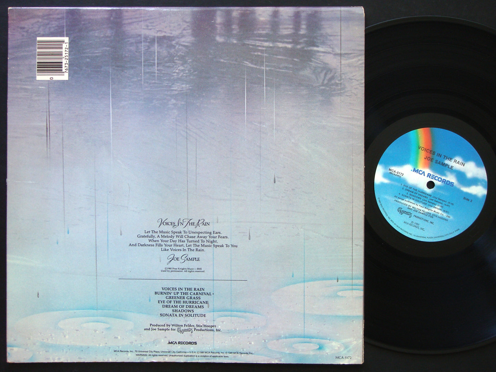 JOE SAMPLE Voices In The Rain LP MCA RECORDS MCA-5172 US 1981 JAZZ