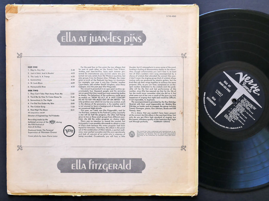 ELLA FITZGERALD Ella At Juan-Les-Pins LP VERVE V4065 Tommy Flanagan Roy Eldridge