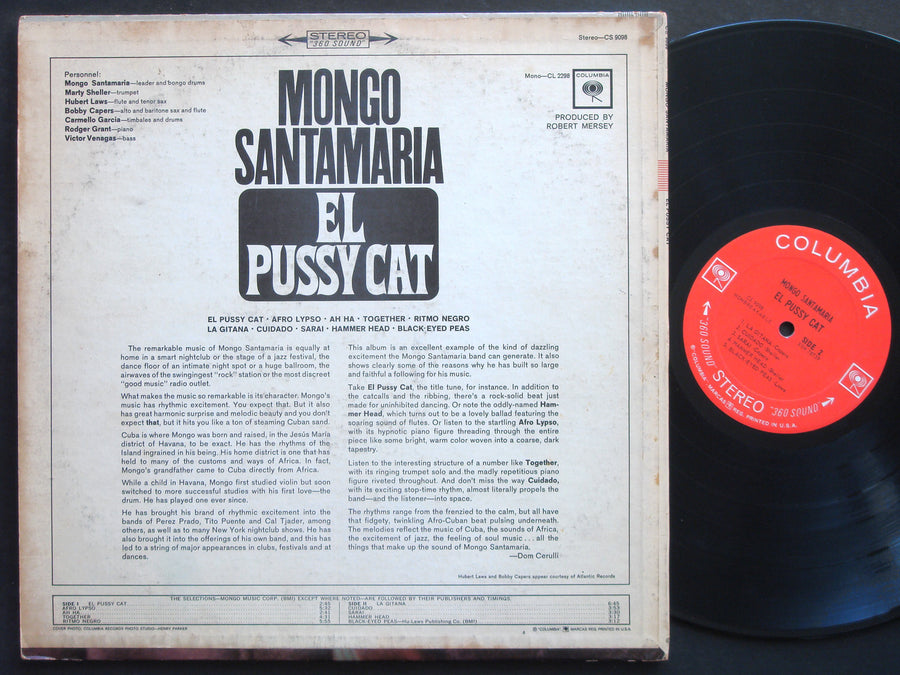MONGO SANTAMARIA El Pussy Cat LP COLUMBIA CS 9098 Afro-Cuban Jazz Hubert Laws
