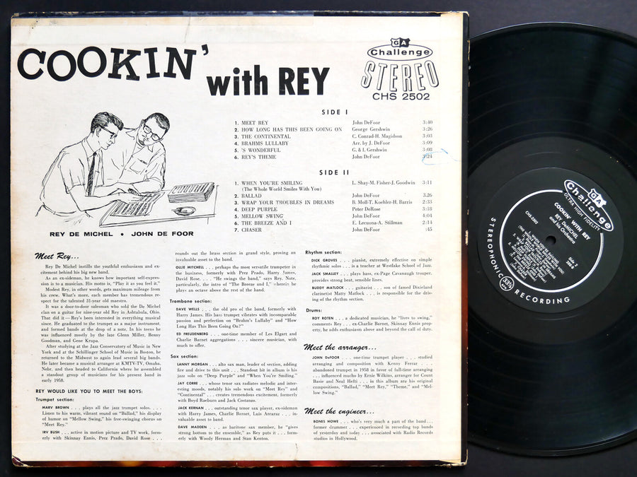 REY DEMICHEL Cookin' With Rey LP CHALLENGE CHS 2502 US 1959 DG MONO JAZZ