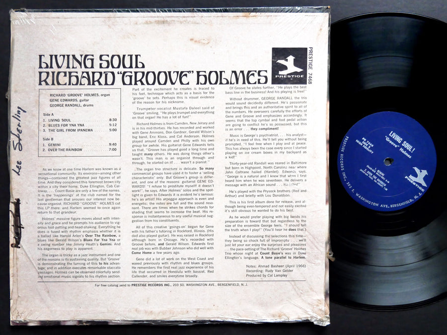 RICHARD GROOVE HOLMES Living Soul LP PRESTIGE PR 7468 US 1966 RVG MONO