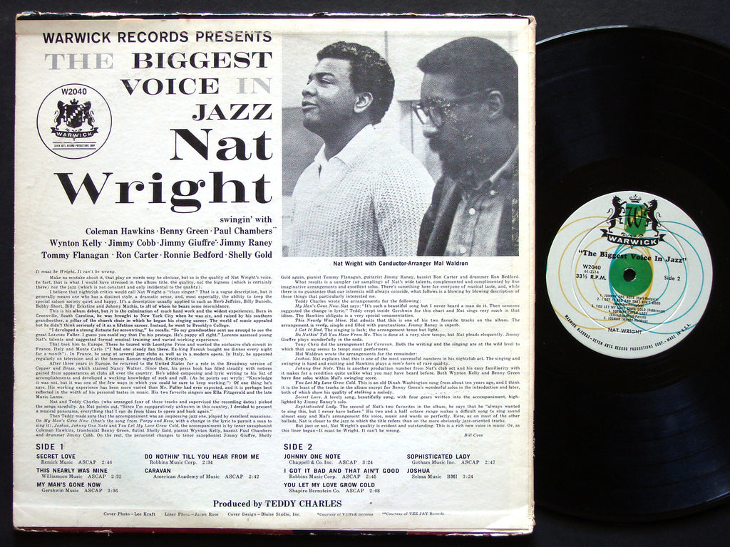 NAT WRIGHT MAL WALDRON WYNTON KELLY The Biggest Voice In Jazz LP WARWICK W2040