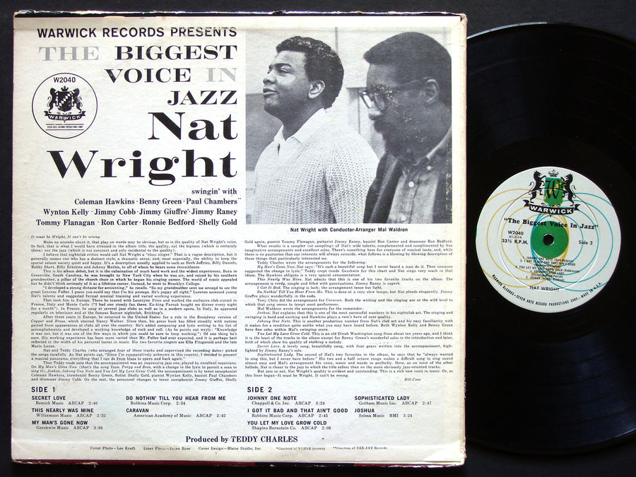 NAT WRIGHT MAL WALDRON WYNTON KELLY The Biggest Voice In Jazz LP WARWICK W2040