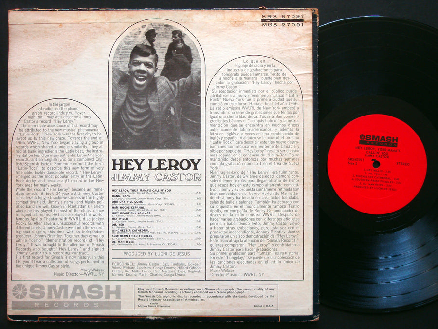 JIMMY CASTOR Hey Leroy LP SMASH RECORDS SRS 67091 Orig US 1968 SOUL FUNK LATIN