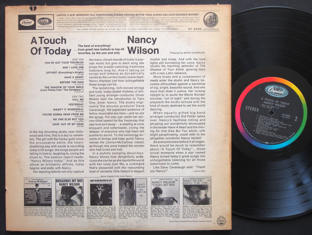 NANCY WILSON A Touch Of Today LP CAPITOL RECORDS ST 2495 US 1966 Vocal Jazz
