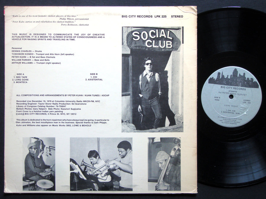 PETER KUHN Quintet Livin´ Right LP BIG CITY RECORDS LPK 225 US 1979 FREE JAZZ