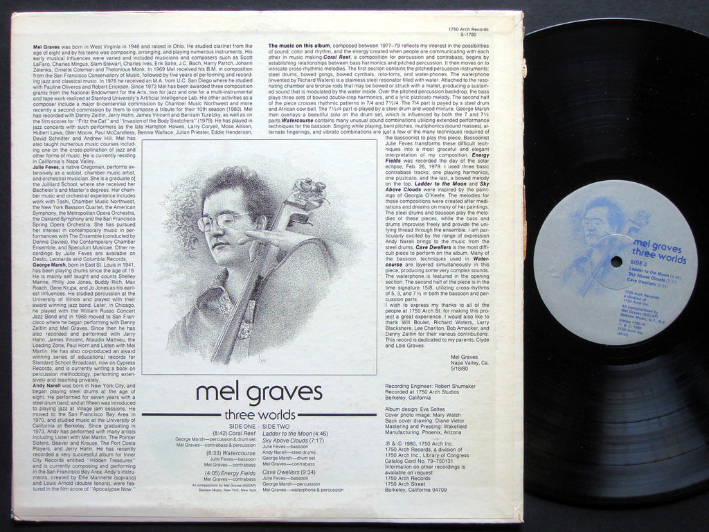 MEL GRAVES Three Worlds LP 1750 ARCH RECORDS S-1780 US 1980 FREE JAZZ FUSION