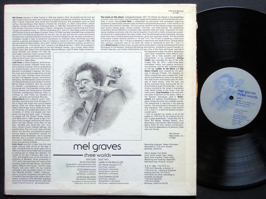 MEL GRAVES Three Worlds LP 1750 ARCH RECORDS S-1780 US 1980 FREE JAZZ FUSION