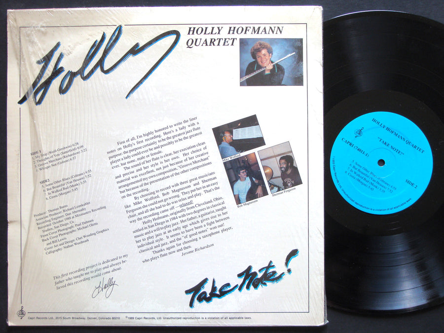 HOLLY HOFMANN Take Note ! LP CAPRI RECORDS CAPRI 74011-1 US 1989 JAZZ CLEAN