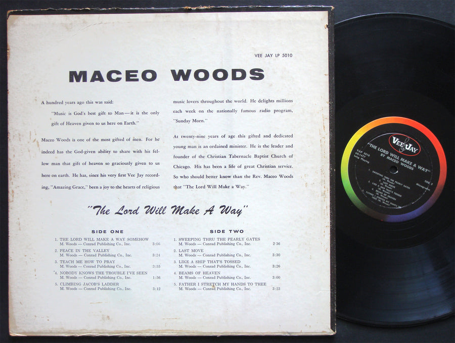 MACEO WOODS The Lord Will Make A Way LP VEE JAY RECORDS VJLP 5010 DG MONO