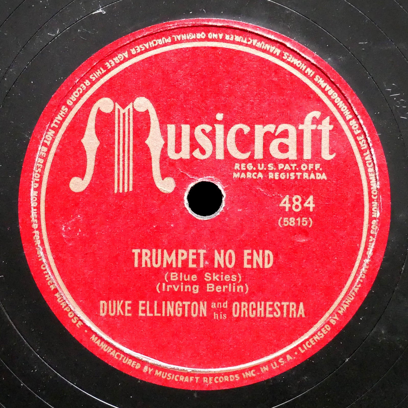 DUKE ELLINGTON It Shouldn't Happen To A Dream / Trumpet No End 78 MUSICRAFT 484
