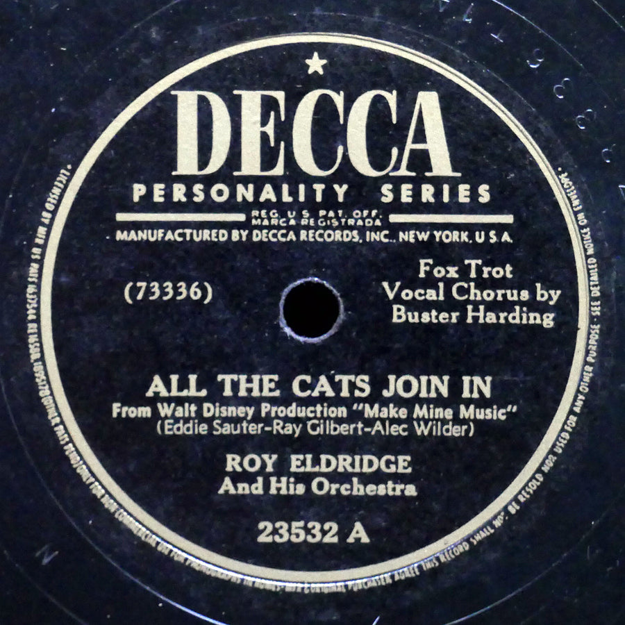 ROY ELDRIDGE All The Cats Join In / Ain't That A Shame 78 DECCA 23532 US 1946