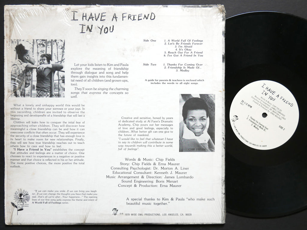 CHIP FIELDS I Have A Friend In You LP WISE OWL PRODUCTIONS US 1978 Funk Soul
