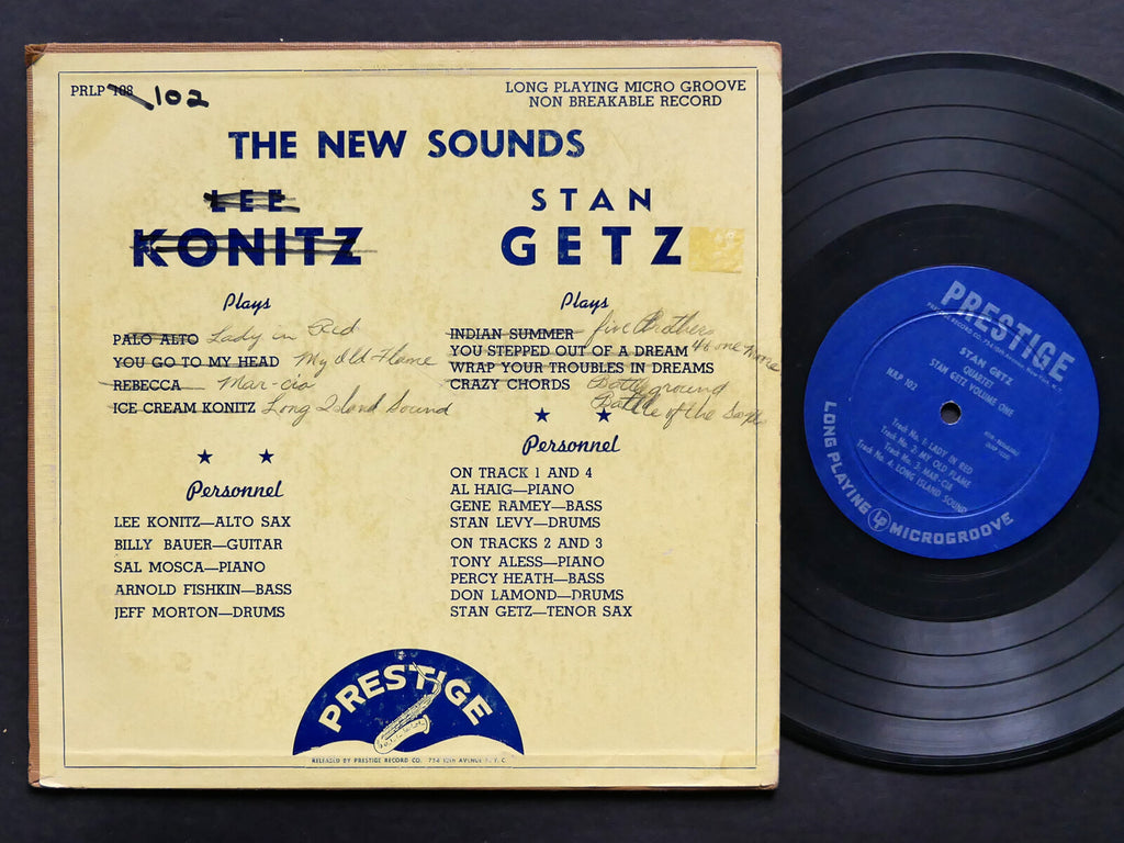 STAN GETZ Quartet Tenor Volume One LP NEW JAZZ NJLP 102 US 1950 MONO Zoot Sims