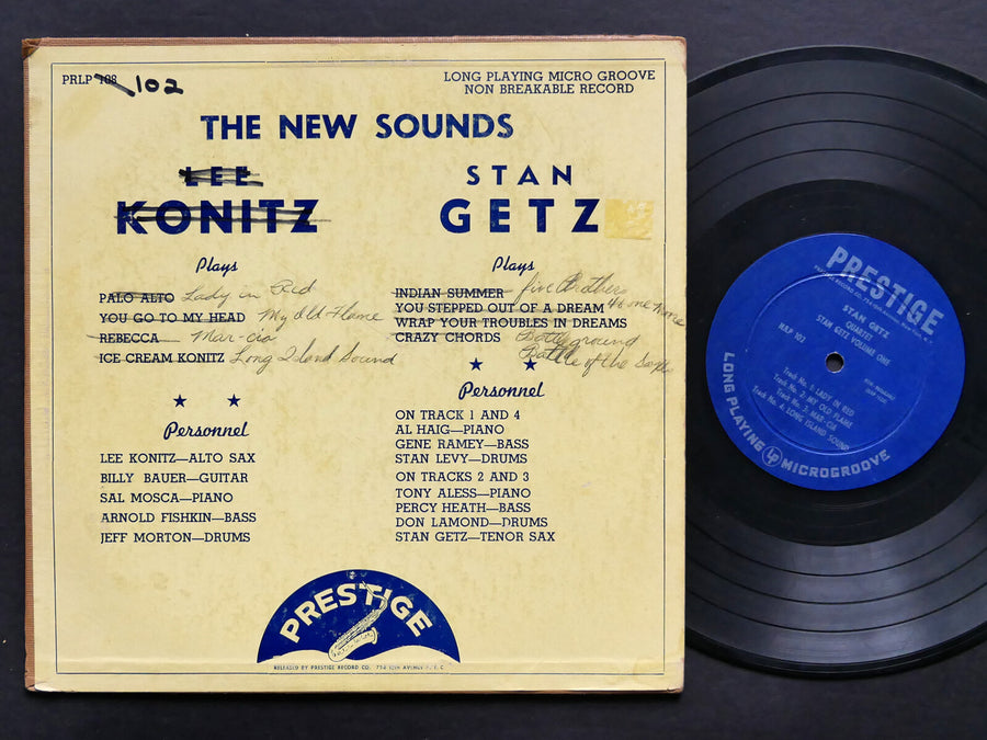 STAN GETZ Quartet Tenor Volume One LP NEW JAZZ NJLP 102 US 1950 MONO Zoot Sims