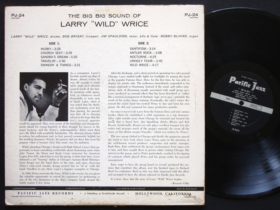 LARRY WILD WRICE Wild! Big Sound Of LP PACIFIC JAZZ RECORDS PJ-24 US '61 DG MONO