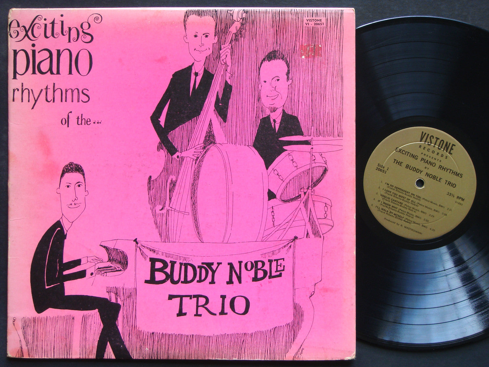 BUDDY NOBLE TRIO Exciting Piano Rhythms Of.. LP VISTONE RECORDS VI 20651 MONO