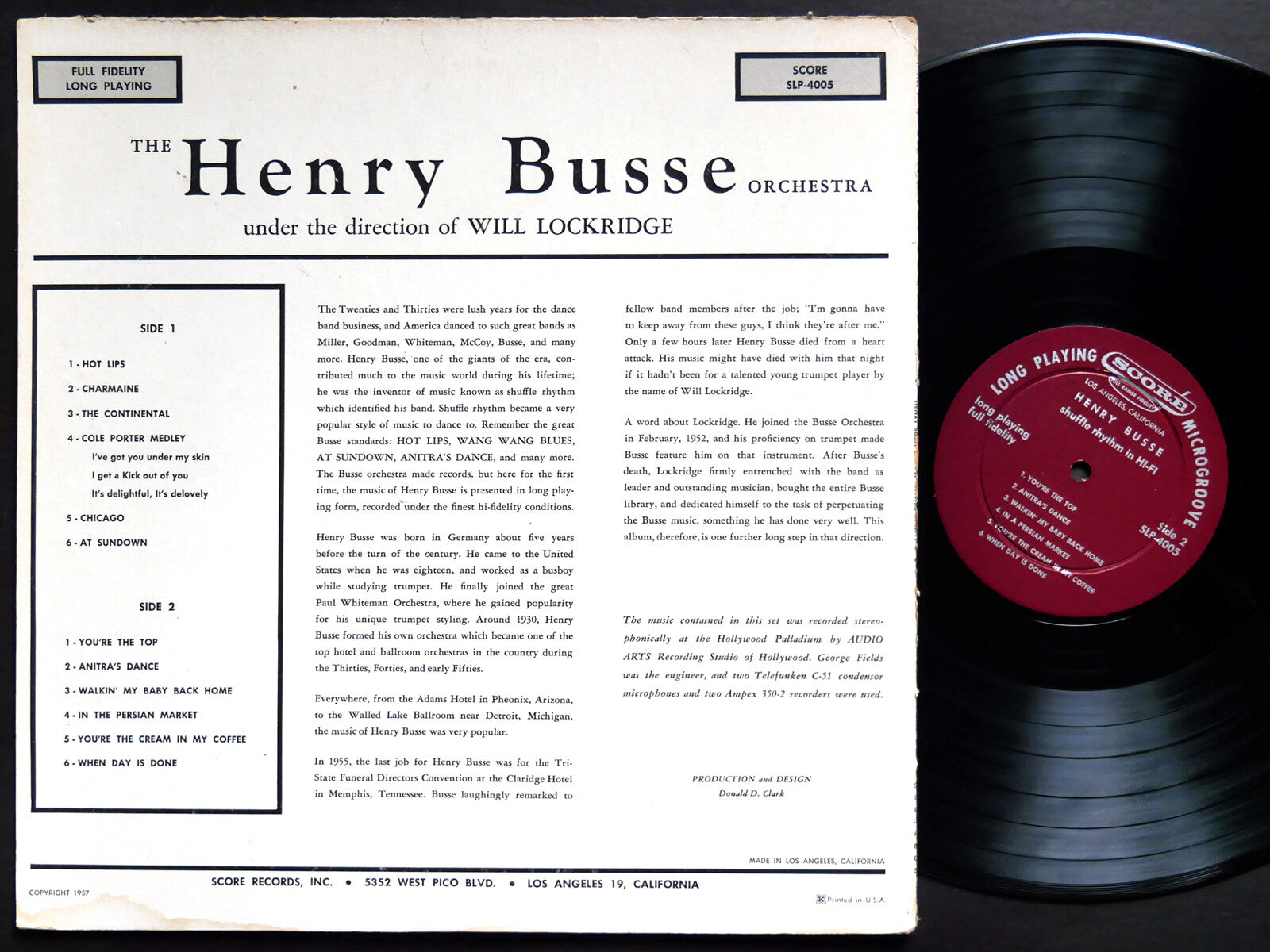 HENRY BUSSE WILL LOCKRIDGE Shuffle Rhythm In Hi-Fi LP SCORE SLP-4005 US '57 MONO