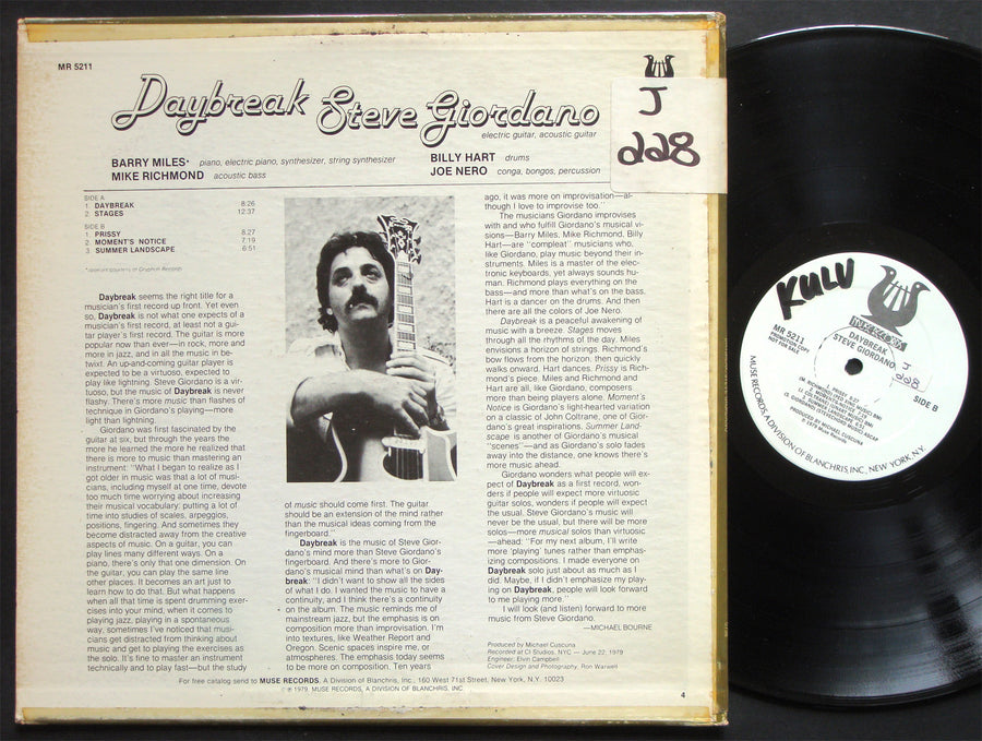 STEVE GIORDANO Daybreak LP  MUSE RECORDS MR 5211 US 1979 PROMO Mike Richmond